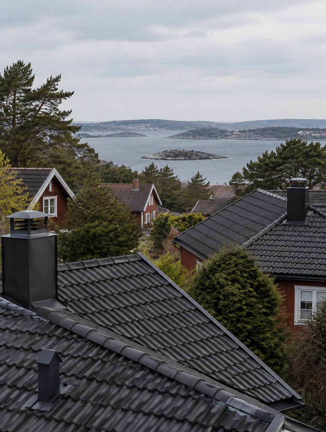 Takåsar mot Göteborgs skärgård